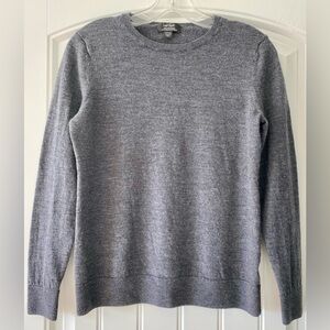Lord & Taylor Extra Fine Merino Wool Sweater Gray